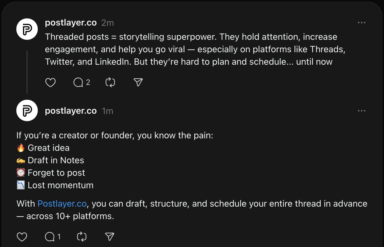 Threads post preview